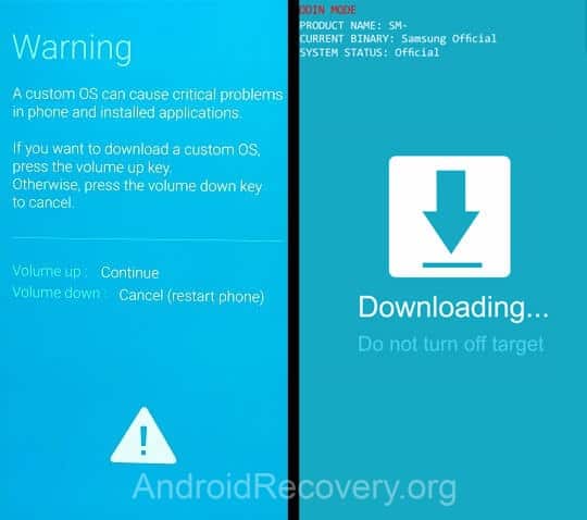 Samsung Galaxy Naos Recovery Mode and Fastboot Mode
