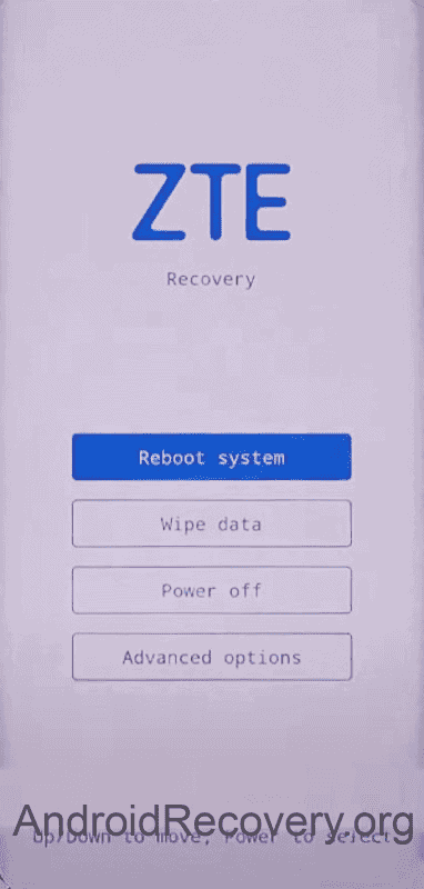 ZTE Z7540 Recovery Mode and Fastboot Mode